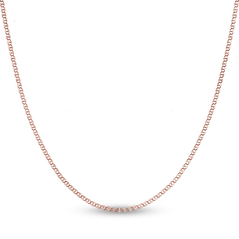 Flat Mariner Chain Necklace 14K Rose Gold 16" pOZ3Hgx4
