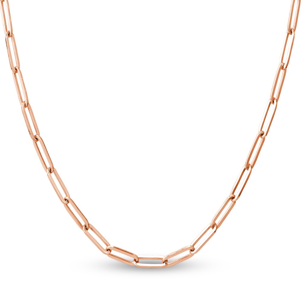 Paper Clip Chain Necklace 14K Rose Gold 24" pQjfCZVg
