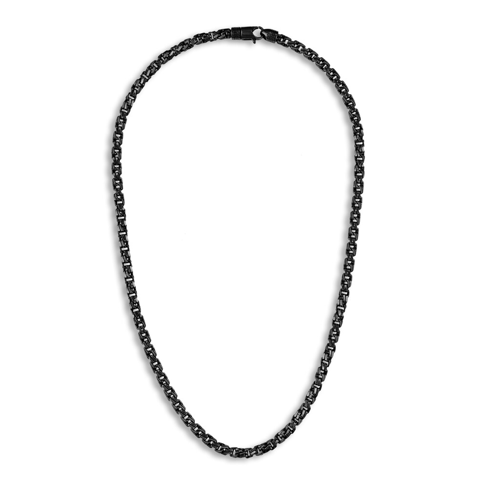 1933 by Esquire Men\'s Twisted Box Chain Necklace Black Ruthenium-Plated Sterling Silver 22\" pWAic7wJ