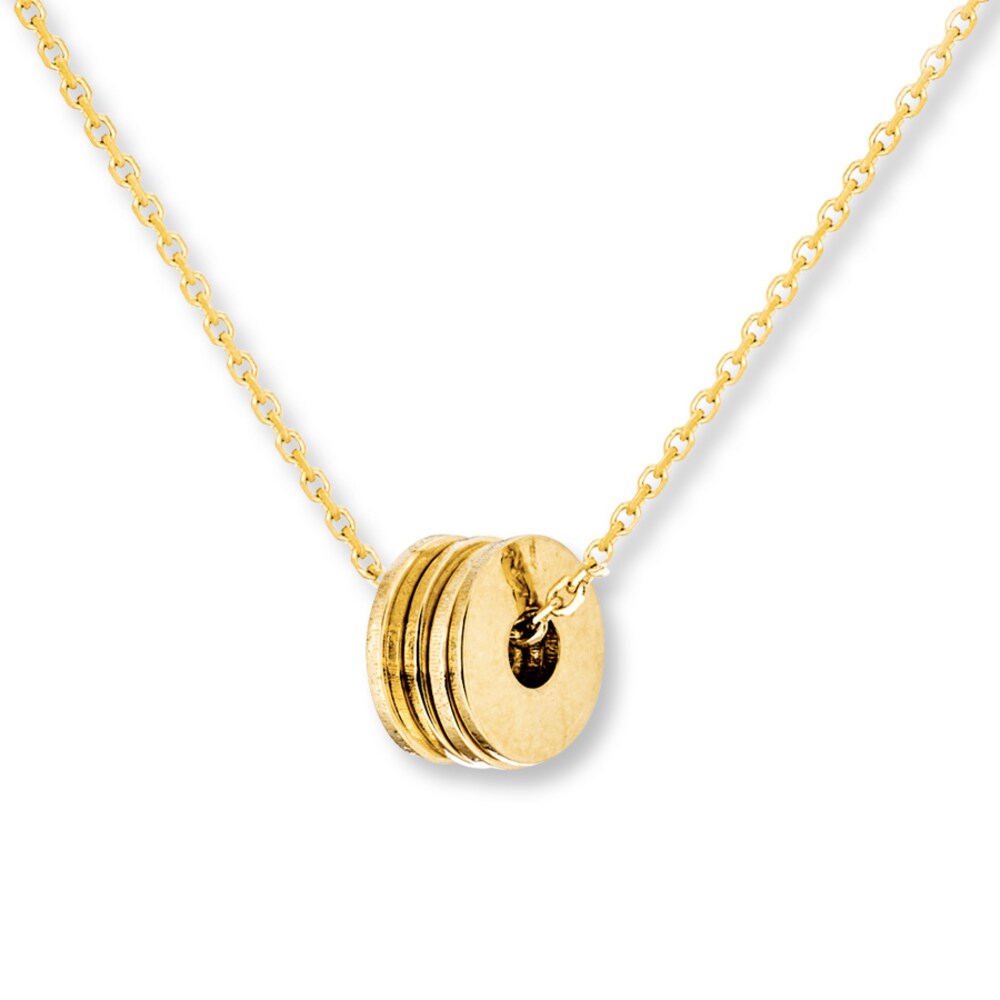 Floating Disc Necklace 14K Yellow Gold pZa5HyoV