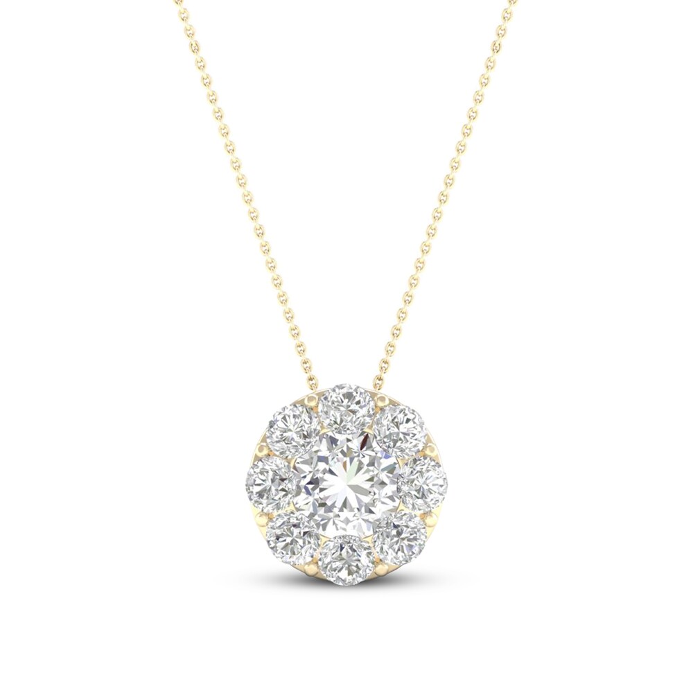 Diamond Necklace 1/6 ct tw Round 10K Yellow Gold pbHMDNmw