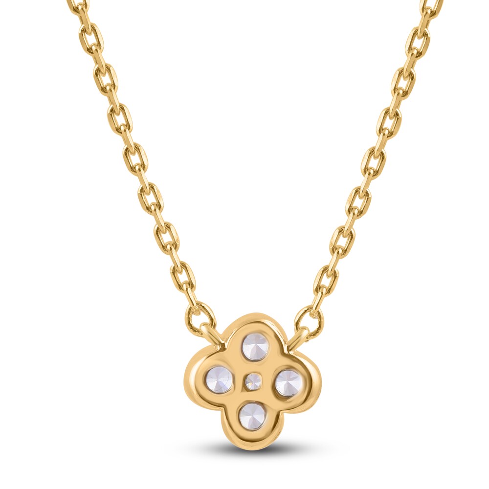 Diamond Pendant Necklace 1/6 ct tw Round 14K Yellow Gold 18\" pbeRnKYL