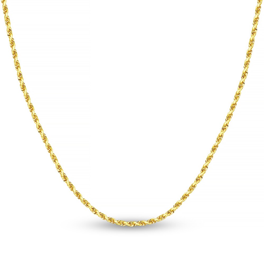 Diamond-Cut Rope Chain Necklace 14K Yellow Gold 30" pdqTIP8q