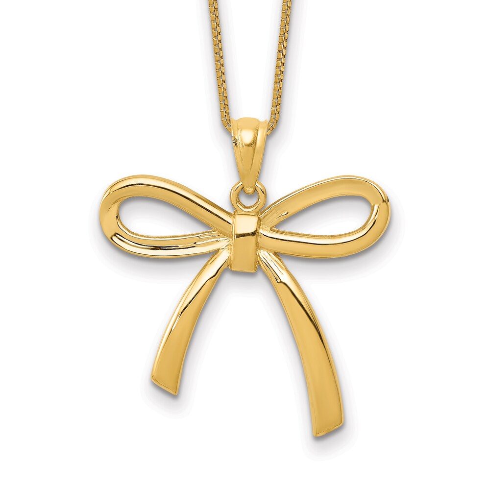 Ribbon Bow Necklace 14K Yellow Gold 18" pe4TfCvG