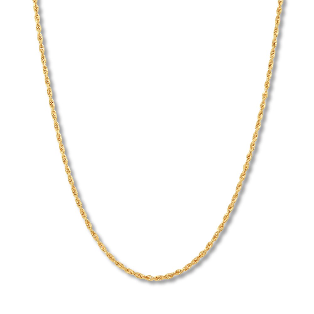 Solid Glitter Rope Necklace 14K Yellow Gold 30" plg5kfKT