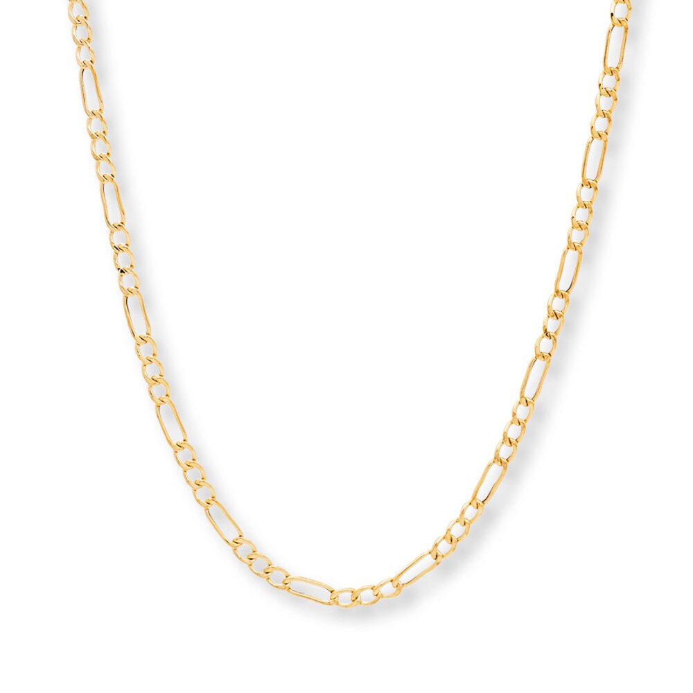 Figaro Link Chain 14K Yellow Gold 20" Length pzaUS1Up