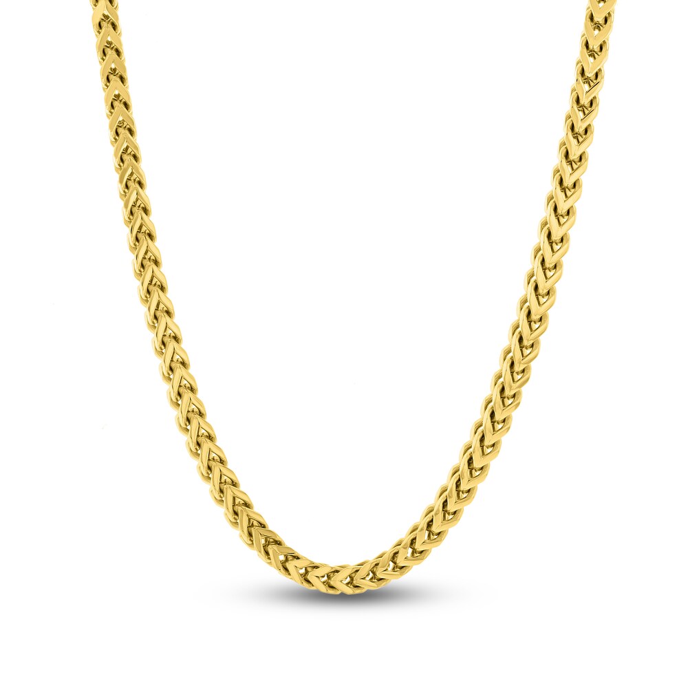 Foxtail Chain Necklace Yellow Ion-Plated Stainless Steel 24\" pze2fecL