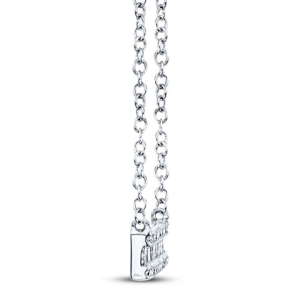 Shy Creation Bar Necklace 3/8 ct tw Diamonds 14K White Gold SC55005650 q8j9NZ5A