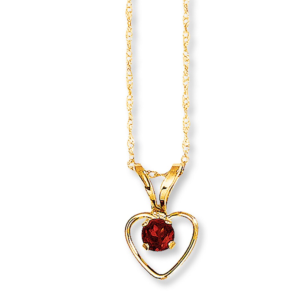 Garnet Heart Necklace 14K Yellow Gold q91citBJ