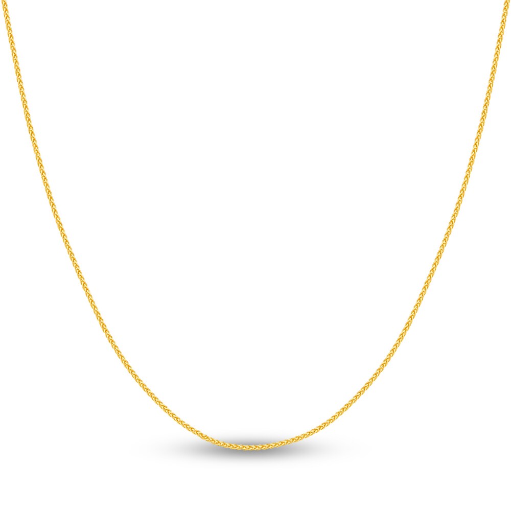 Round Wheat Chain Necklace 14K Yellow Gold 20" qGxe9rZO