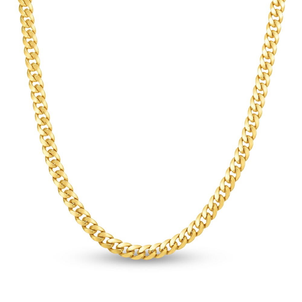 Miami Cuban Link Necklace 14K Yellow Gold 26" qRn2uzFw