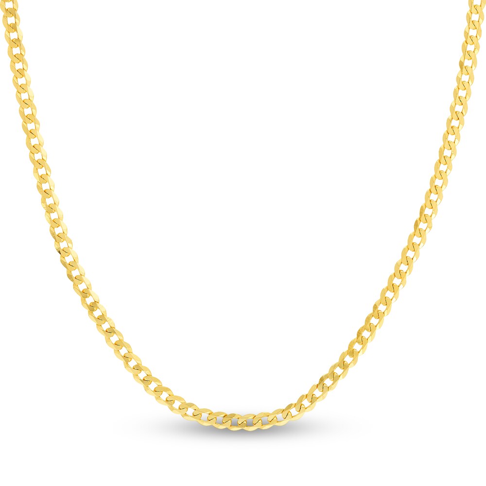 Light Cuban Link Necklace 14K Yellow Gold 22" qbKg1ozz