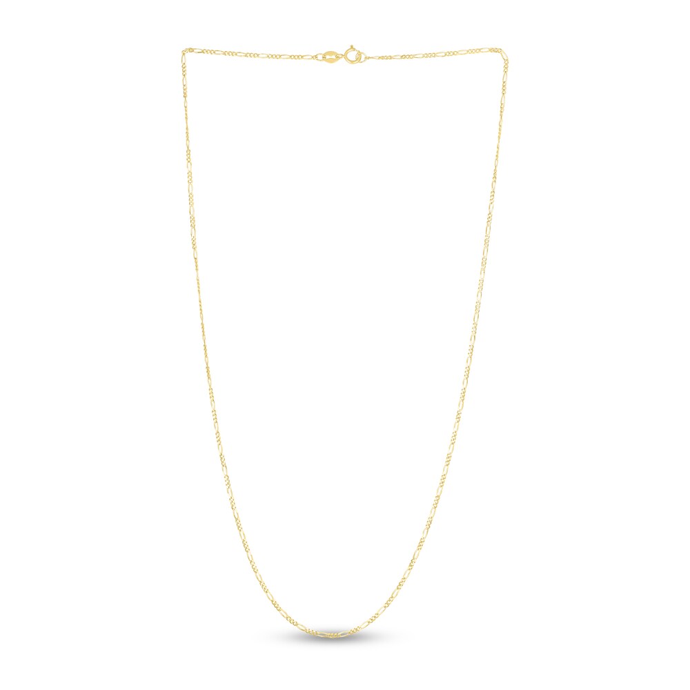 Figaro Chain Necklace 14K Yellow Gold 18\" qcyDLa4D