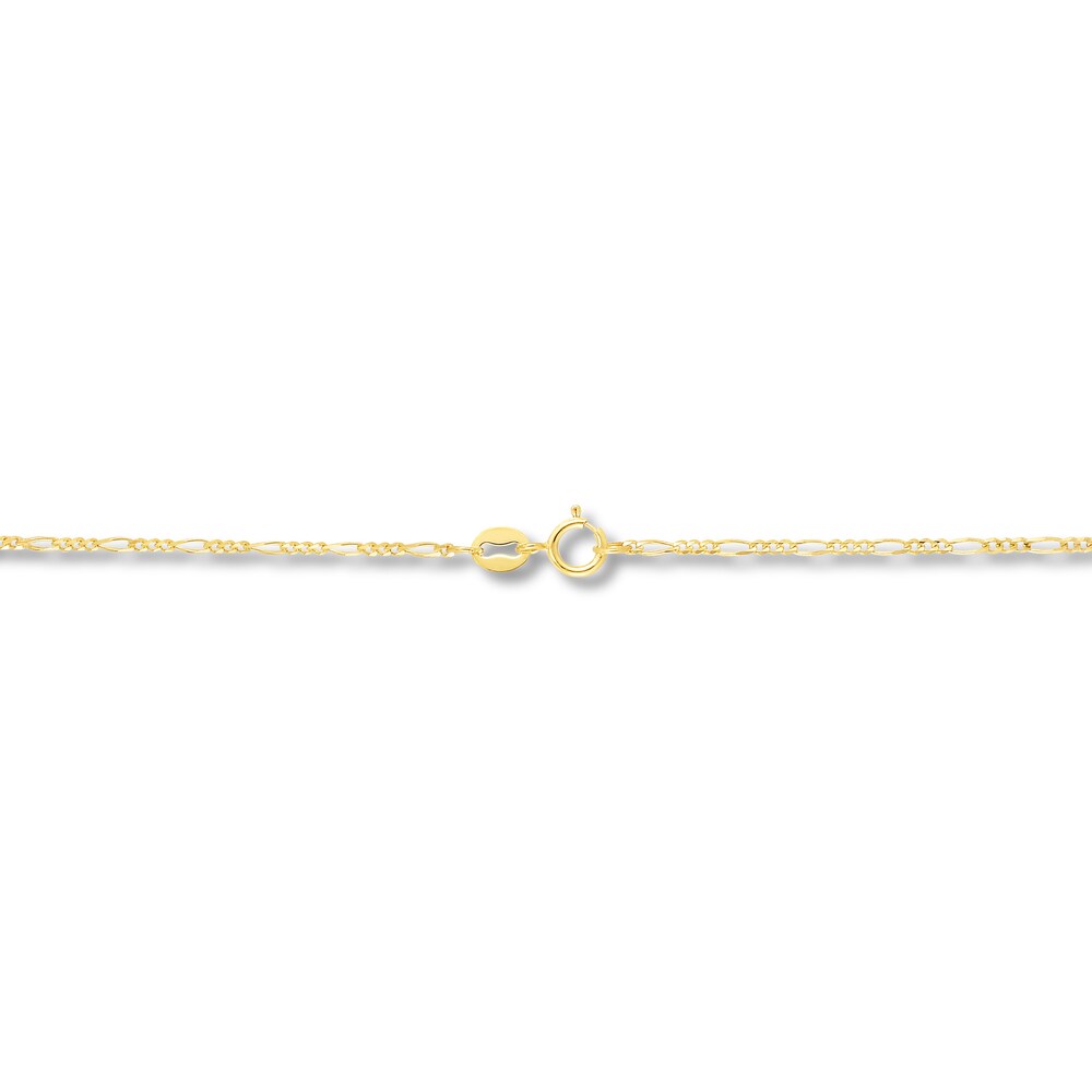 Figaro Chain Necklace 14K Yellow Gold 18\" qcyDLa4D