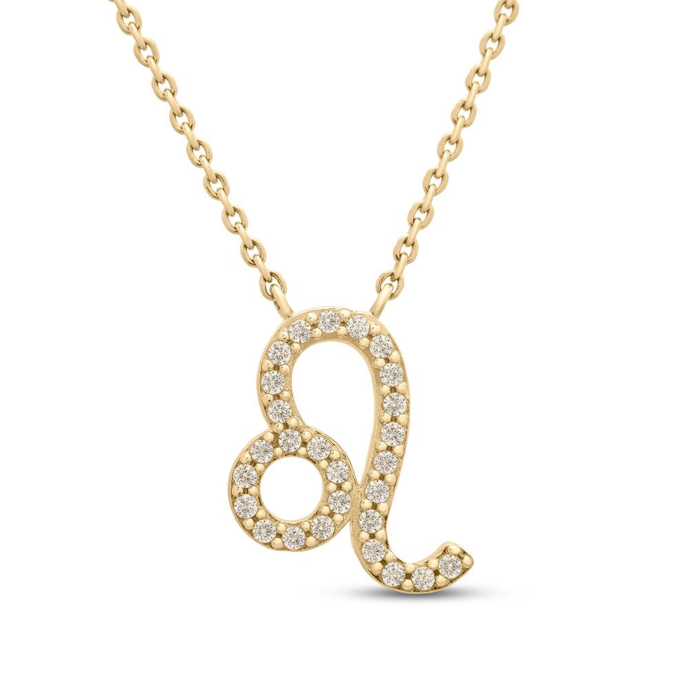 Diamond Leo Necklace 1/10 ct tw 10K Yellow Gold qhrcT9TA