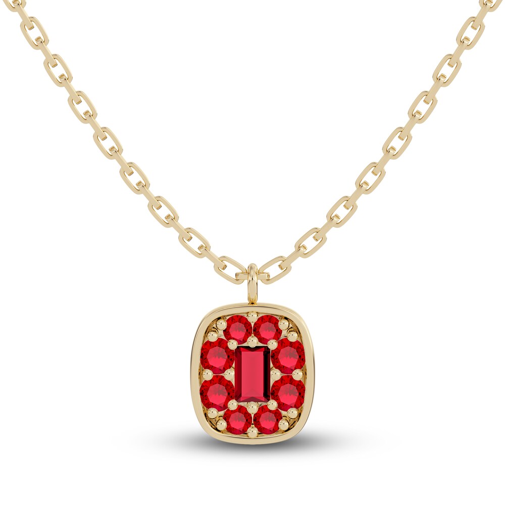 Juliette Maison Natural Ruby Pendant Necklace 10K Yellow Gold qlC458nt