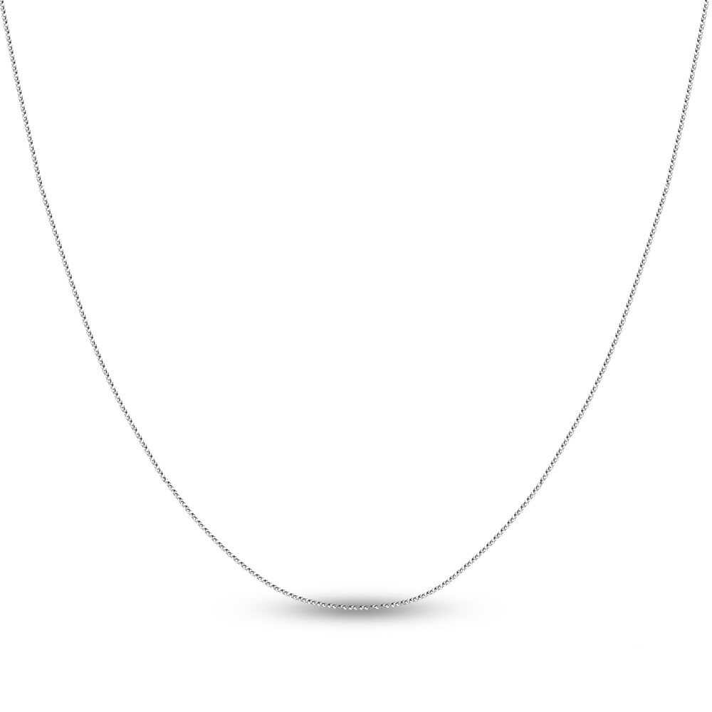 Square Wheat Chain Necklace 14K White Gold 18\" qsofSROy