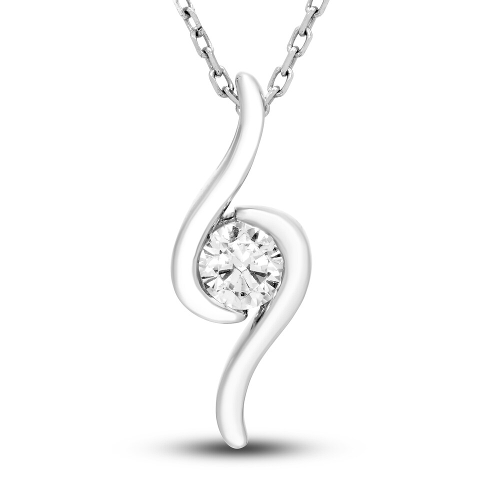 Hearts Desire Diamond Swirl Necklace 1/4 ct tw Round 18K White Gold r3c1oDdc