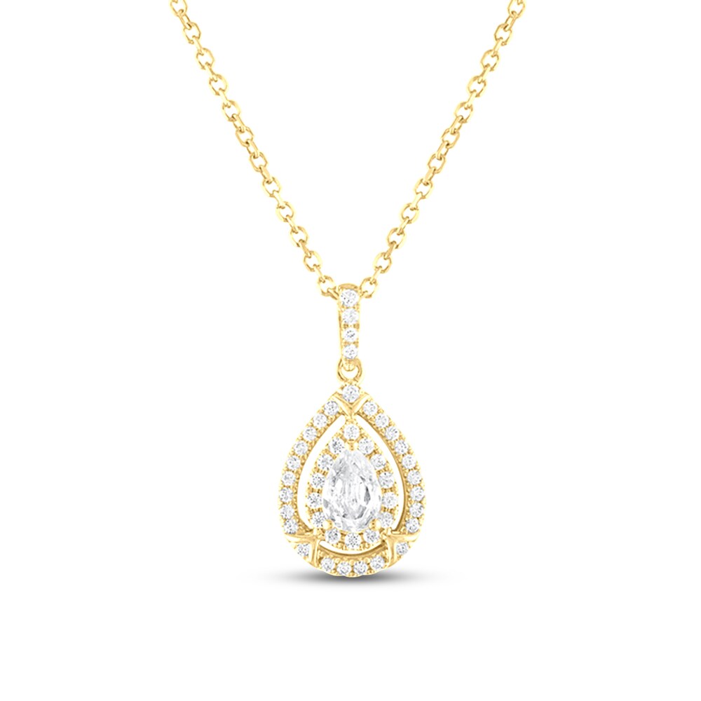Vera Wang WISH Diamond Necklace 3/8 ct tw Round 10K Yellow Gold r3pdeP3S