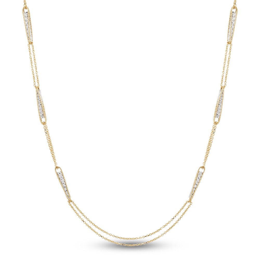 Italia D'Oro Rolo Chain Necklace 14K Two-Tone Gold 20" rEKqESoO