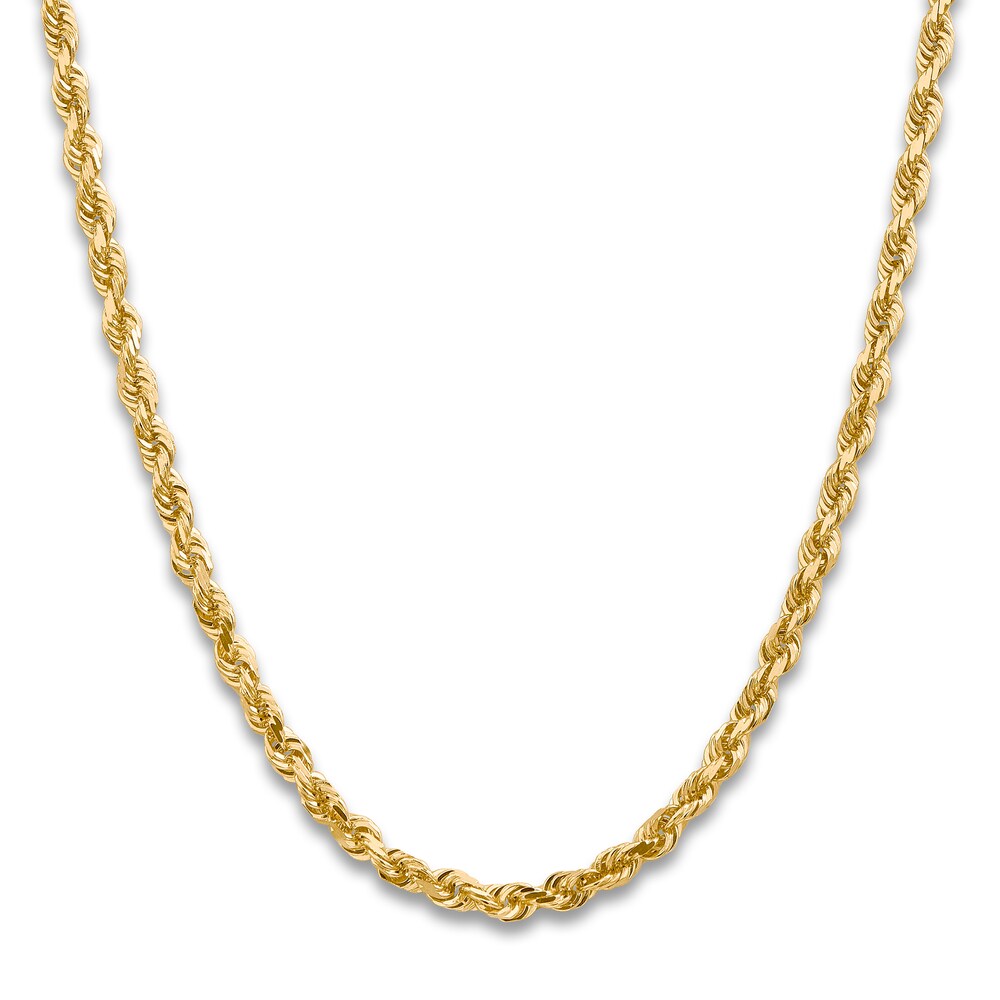 Men's Quad Rope Chain Necklace 14K Yellow Gold 22" 5.0mm rMgoHOVi