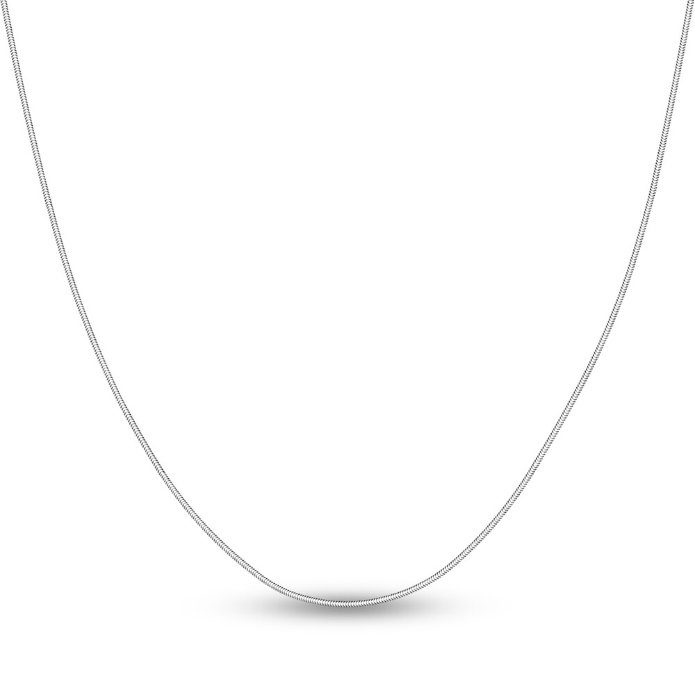 Hollow Snake Chain Necklace 14K White Gold 24" rPDP6HZW