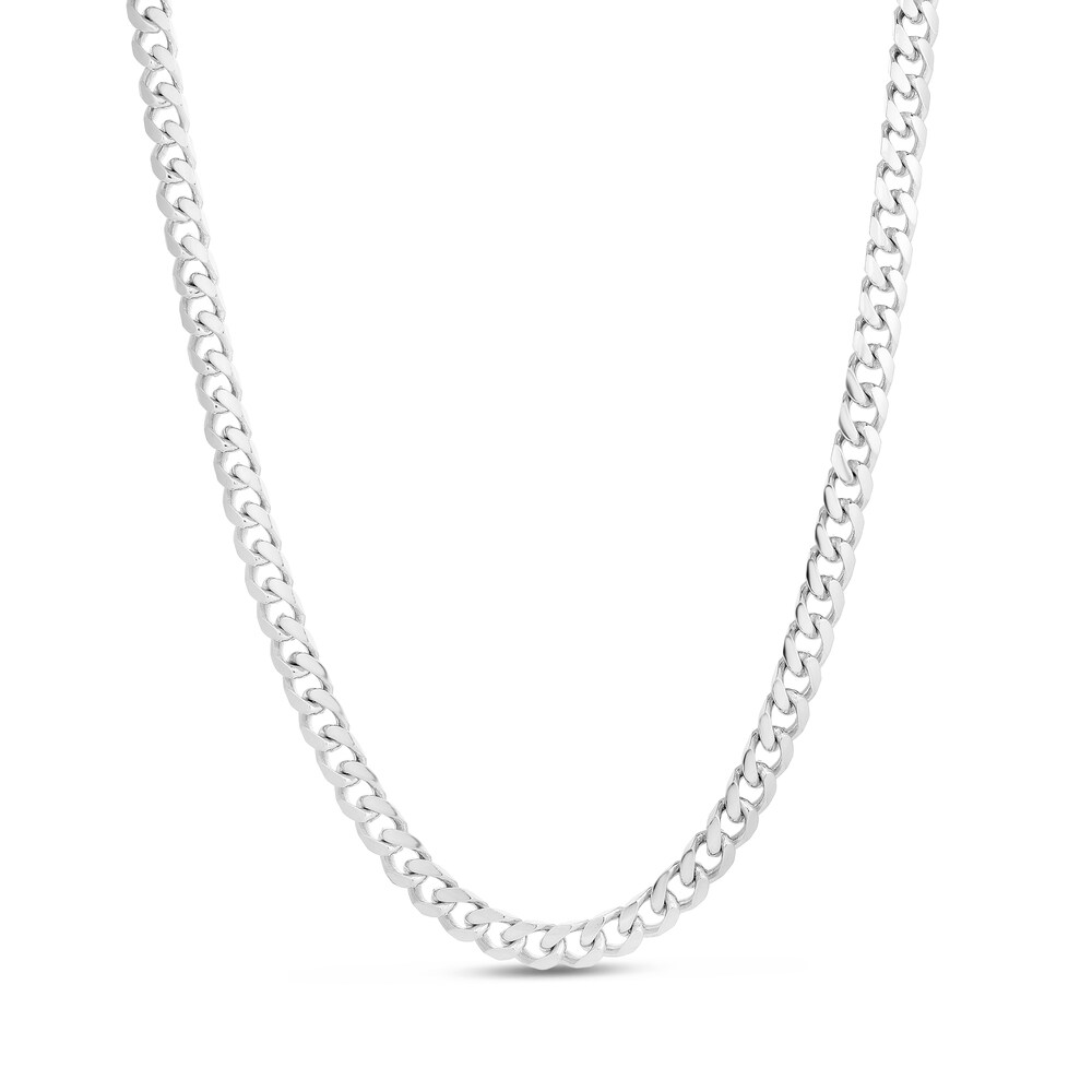 Miami Cuban Link Necklace 14K White Gold 24" rRt28Q9Z