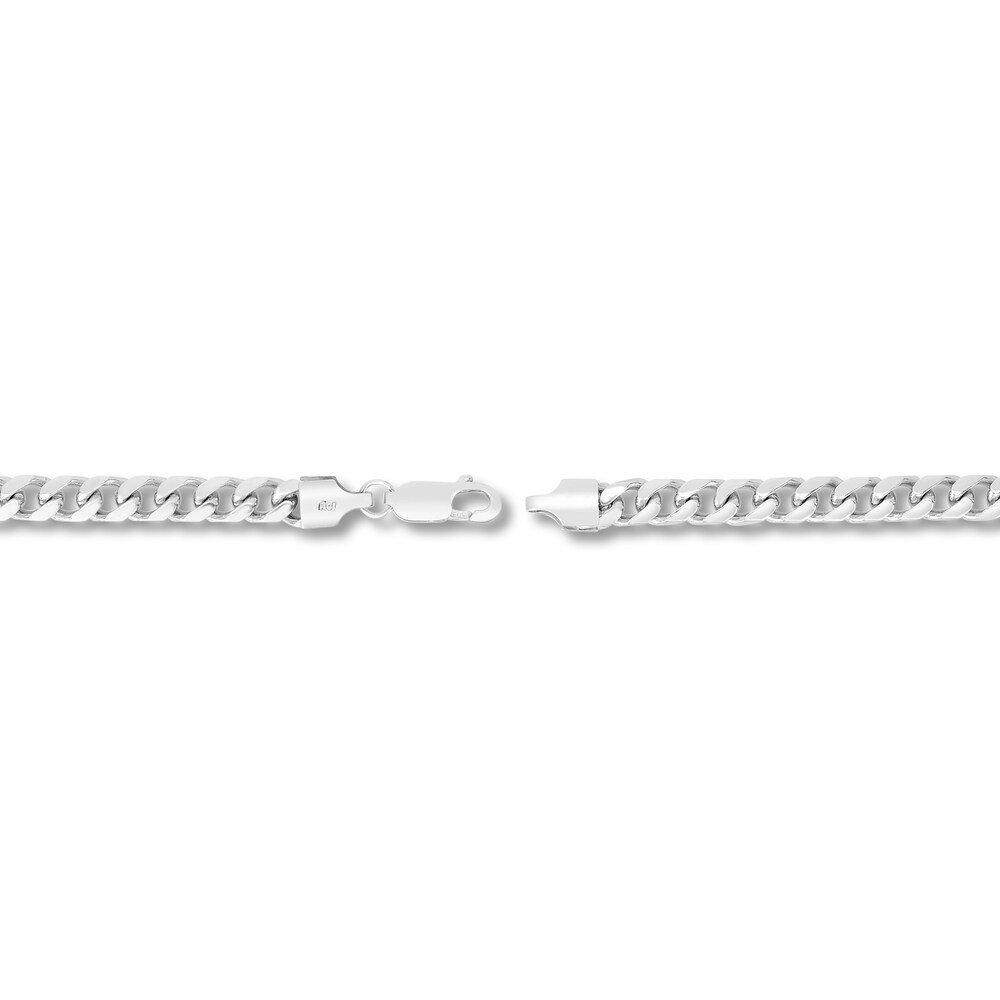 Miami Cuban Link Necklace 14K White Gold 24\" rRt28Q9Z