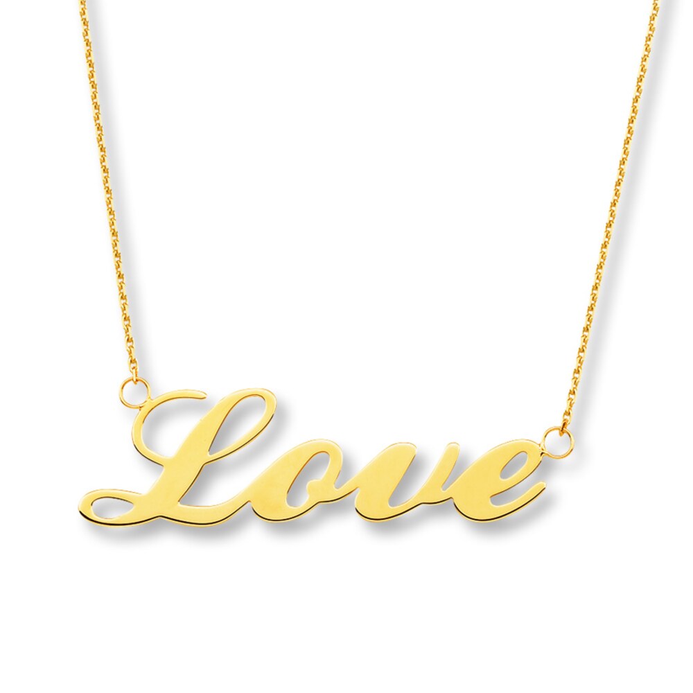 Love" Necklace 14K Yellow Gold rSKijPNj