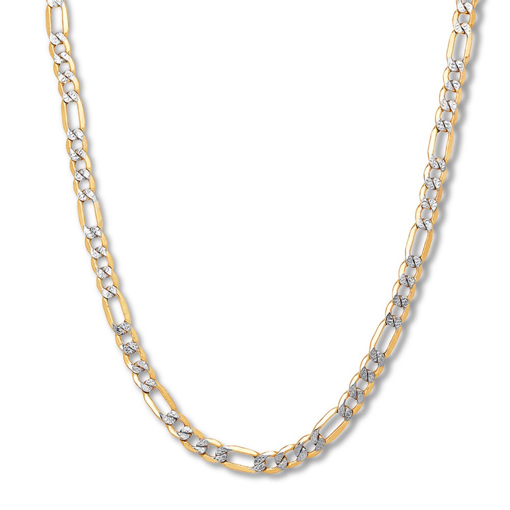 Figaro Chain Necklace 10K Yellow Gold 22" Length rVmWzsFj