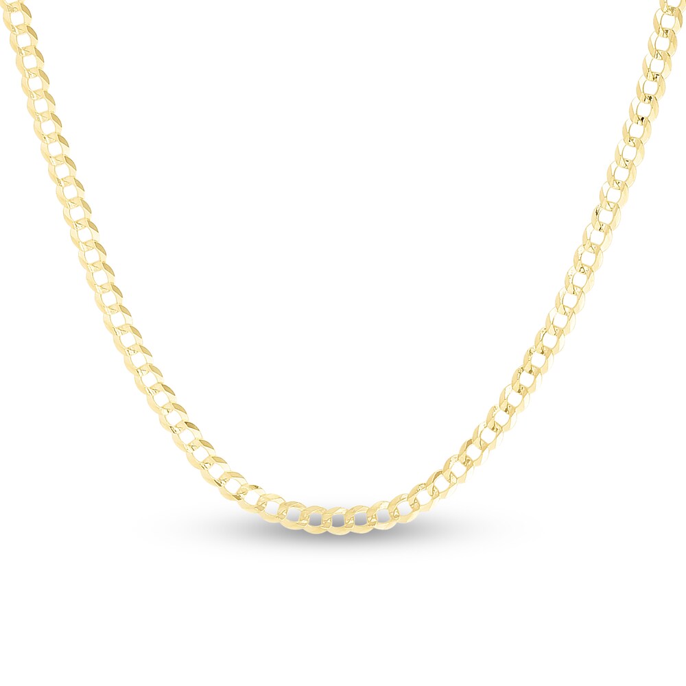Curb Chain Necklace 14K Yellow Gold 16" rW9b1WCX