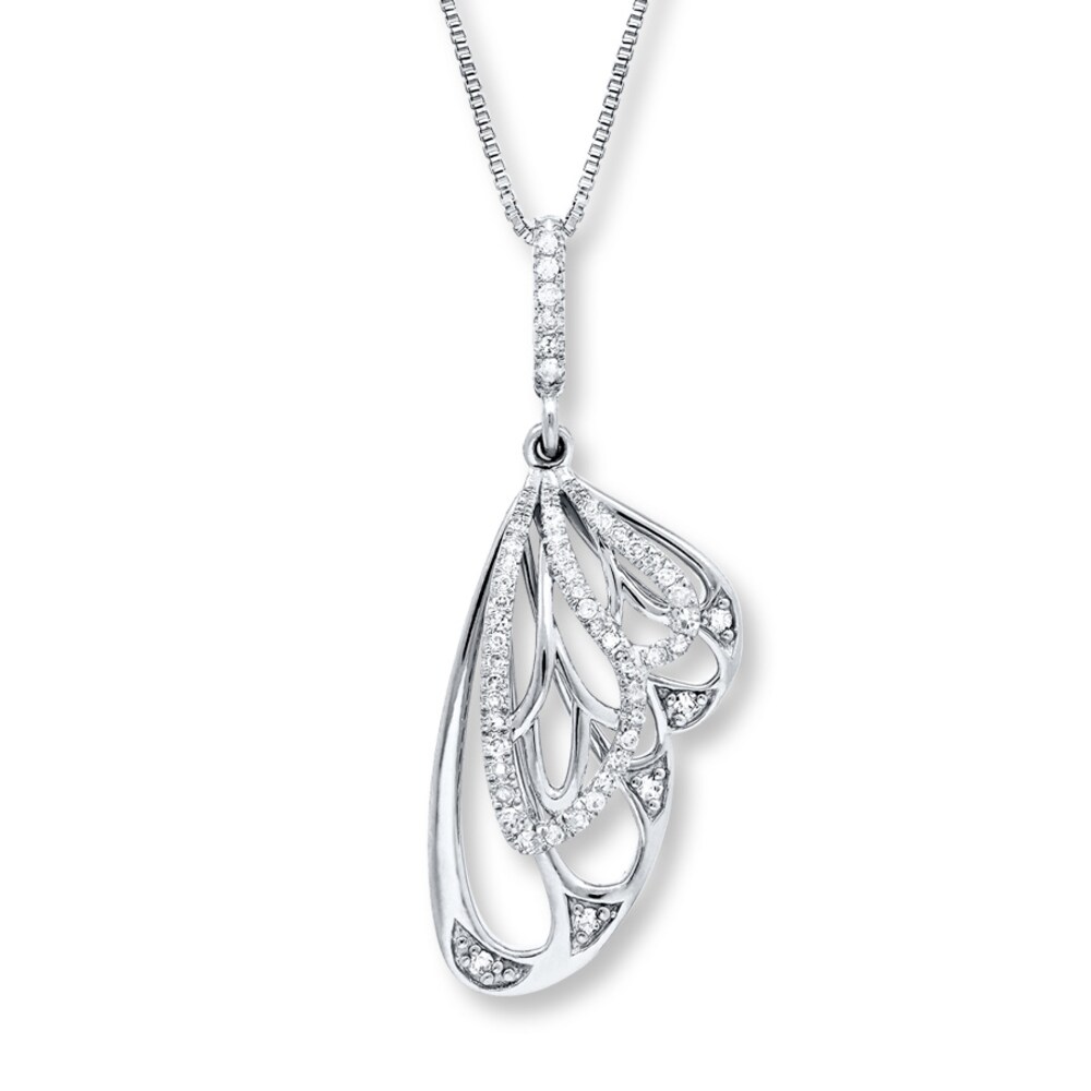 Butterfly Necklace 1/5 ct tw Diamonds Sterling Silver rXf5TLz5