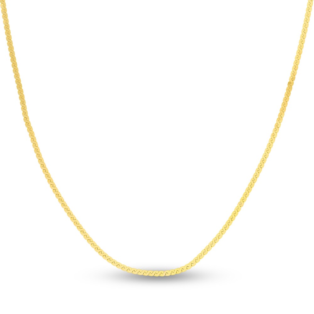 Serpentine Chain Necklace 14K Yellow Gold 20" rbPh0X2u
