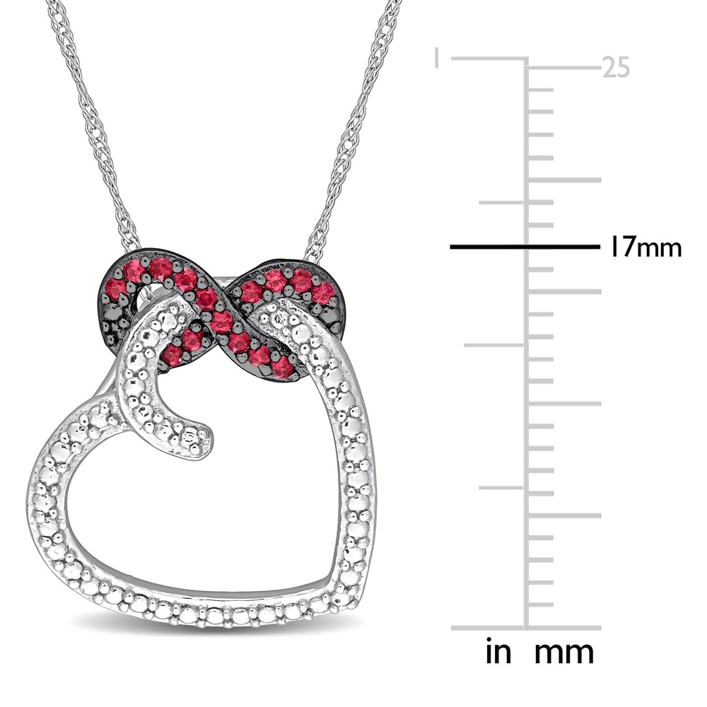 Natural Ruby Heart Necklace 10K White Gold 17\" rdOk0ahu