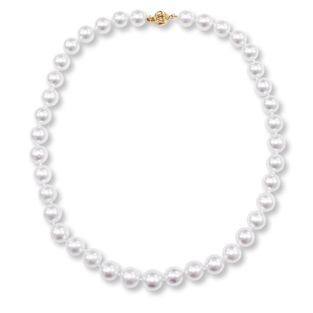 Cultured Pearl Necklace 14K Yellow Gold rhtiKOOB