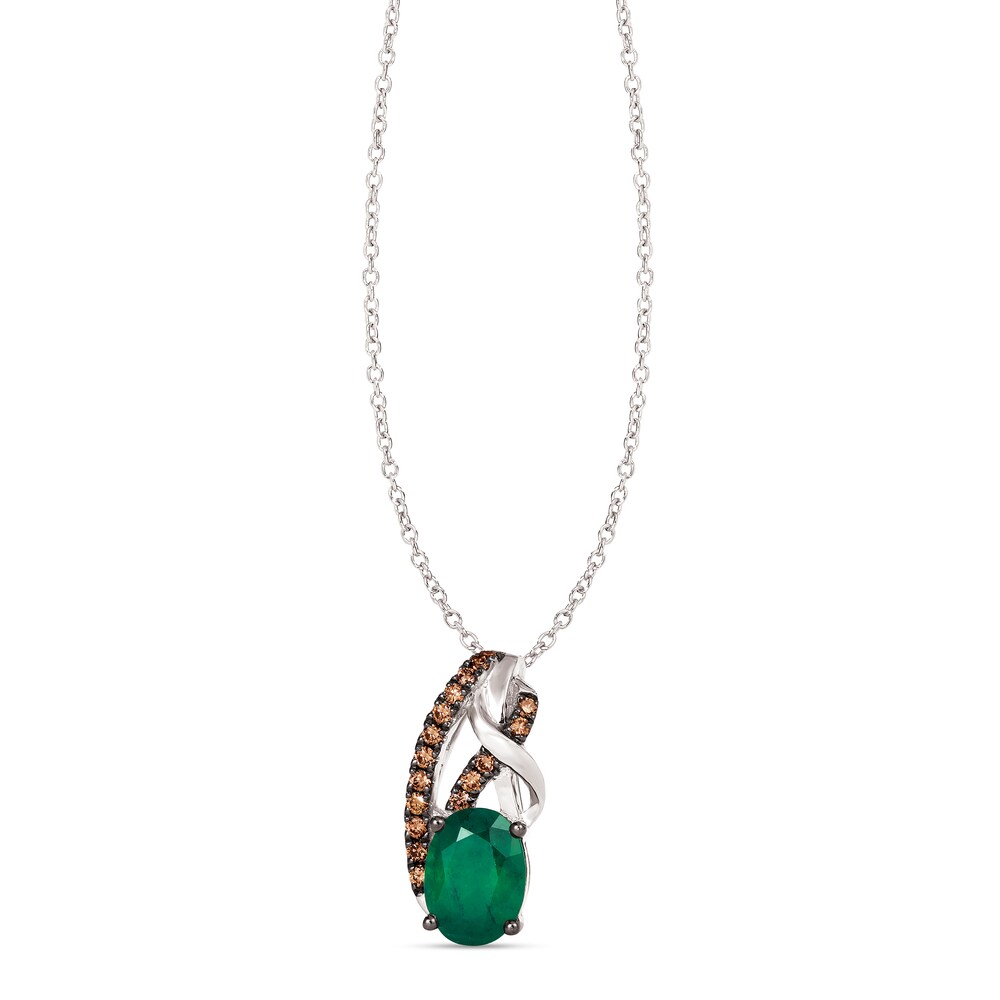 Le Vian Natural Emerald Necklace 1/8 ct tw Diamonds 14K Vanilla Gold rnLBZDHs