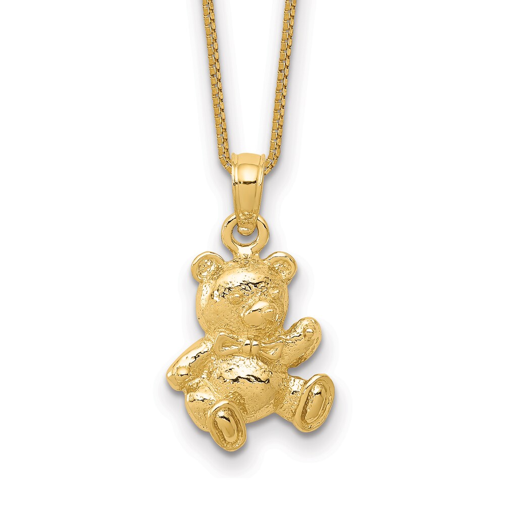 Teddy Bear Necklace 14K Yellow Gold 18" rp5IwbBx