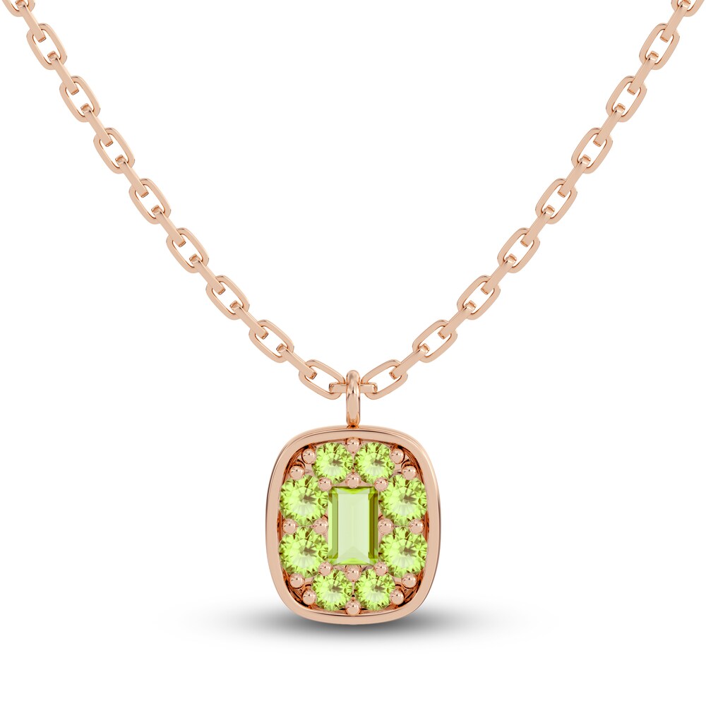 Juliette Maison Natural Peridot Pendant Necklace 10K Rose Gold s5f52kMh