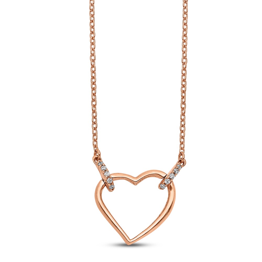 Heart Necklace Diamond Accents 14K Rose Gold s7jqJdb9