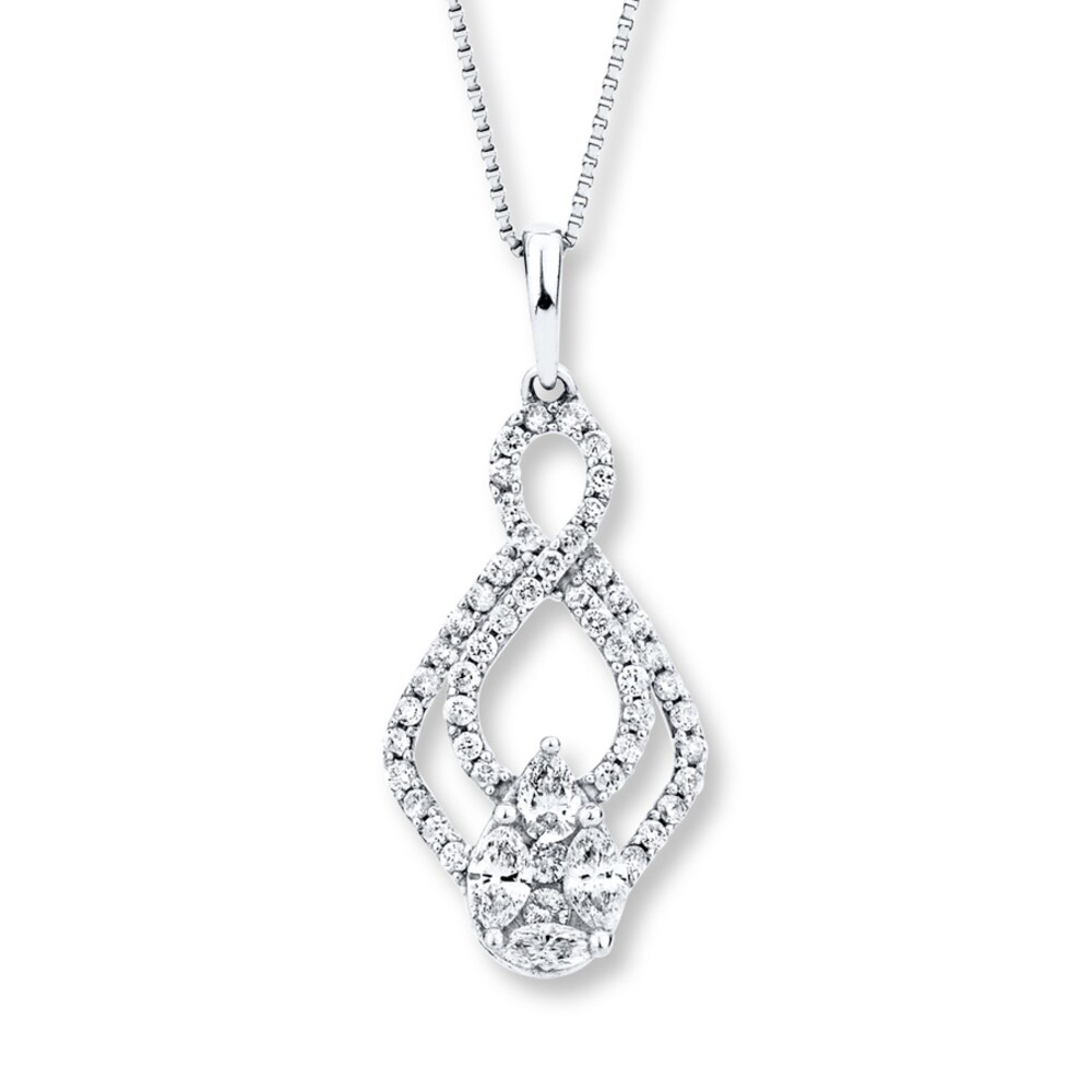 Diamond Necklace 1/2 Carat tw 14K White Gold sSn8dADy