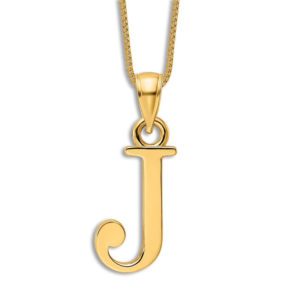 Initial J Charm 14K Yellow Gold 18" sexCREhc