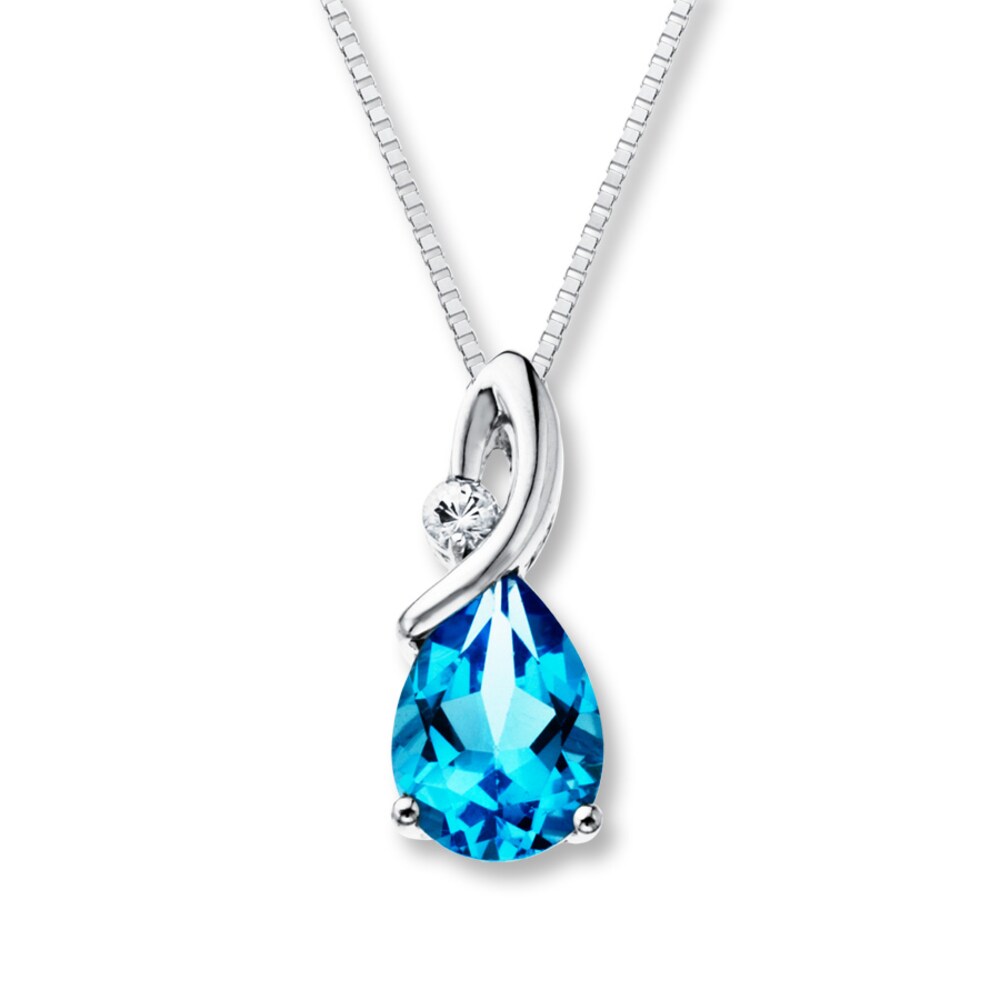 Topaz Necklace Blue & White Sterling Silver sgjZaeMA