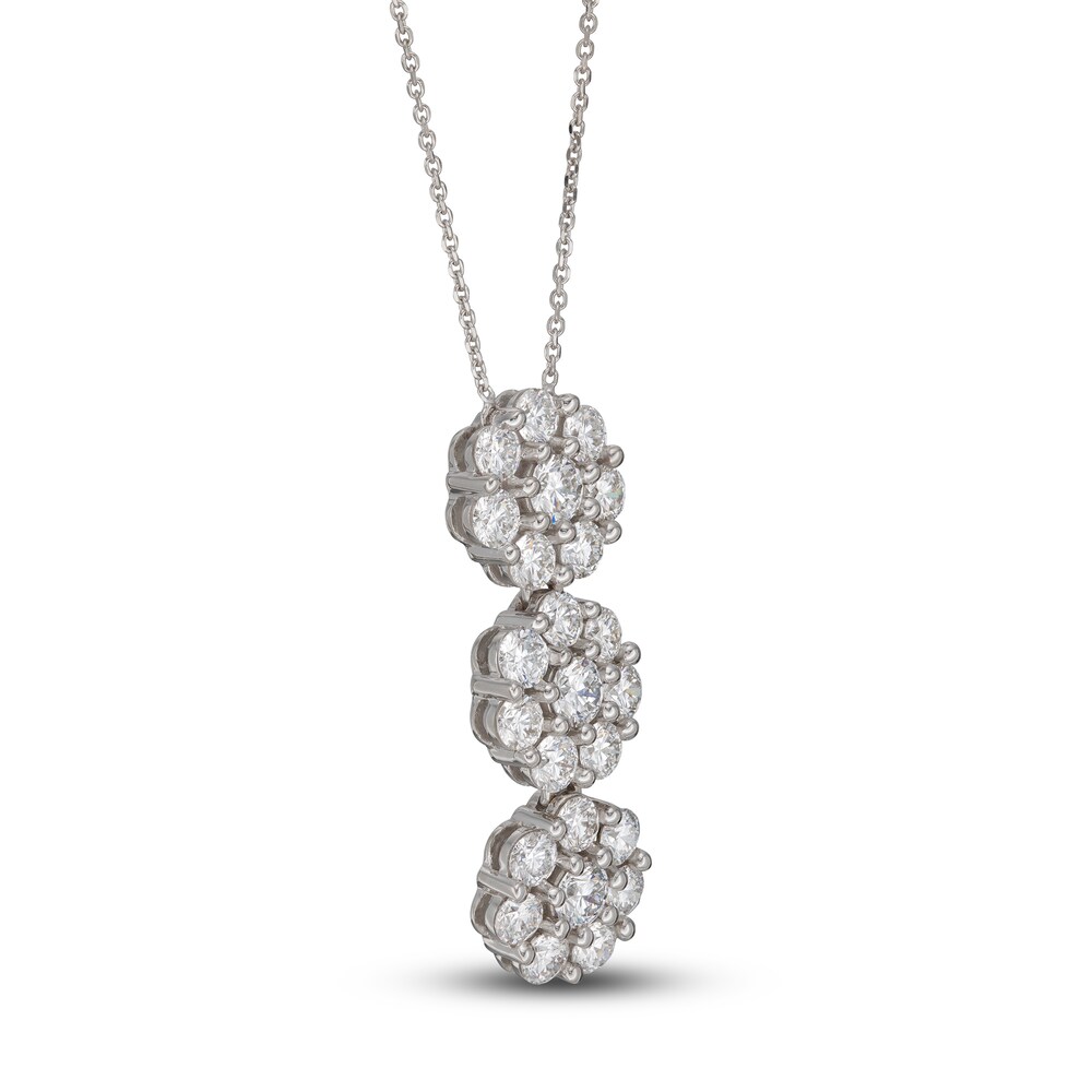 Lab-Created Diamond Pendant Necklace 2-3/4 ct tw Round 14K White Gold sqvAP3BW