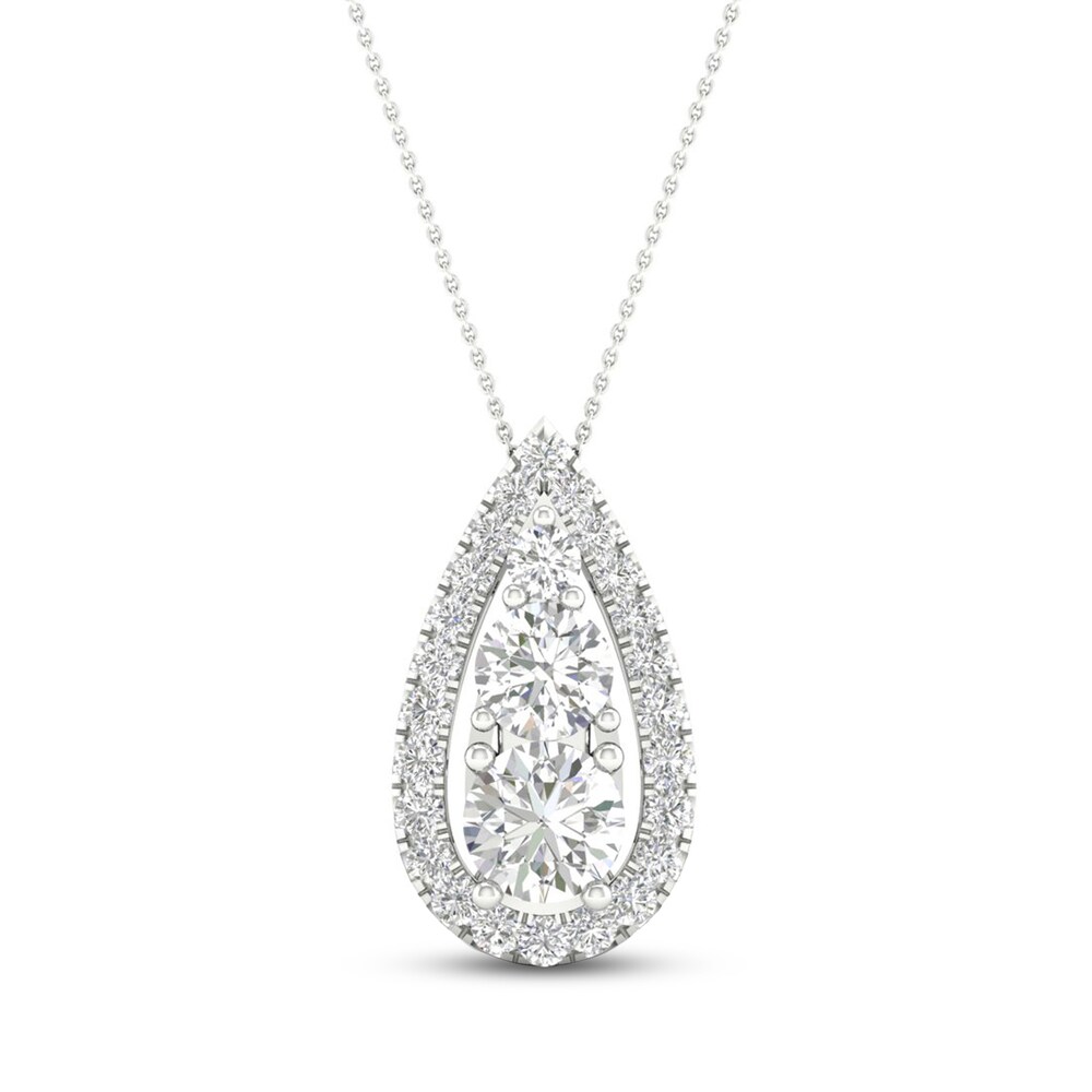 Diamond Necklace 3/4 ct tw Round 10K White Gold t3uyhrJ9