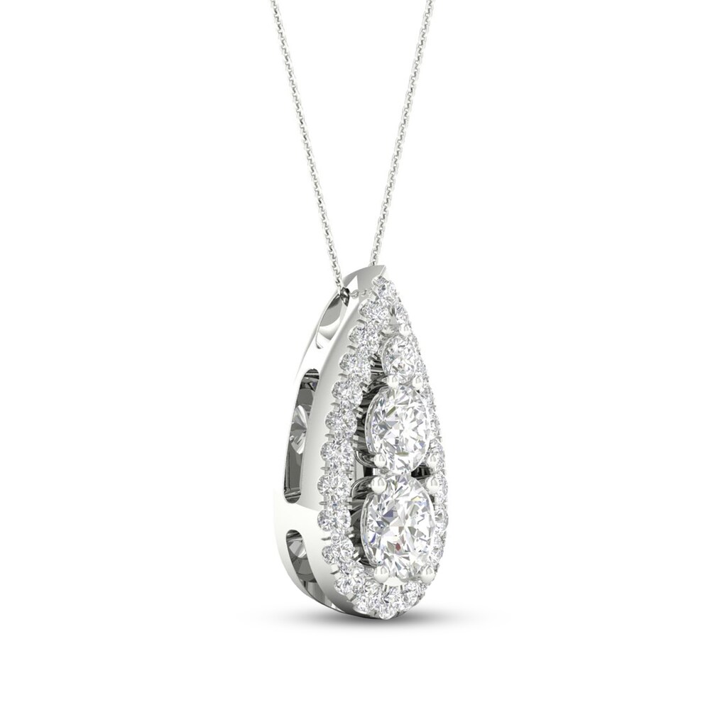 Diamond Necklace 3/4 ct tw Round 10K White Gold t3uyhrJ9