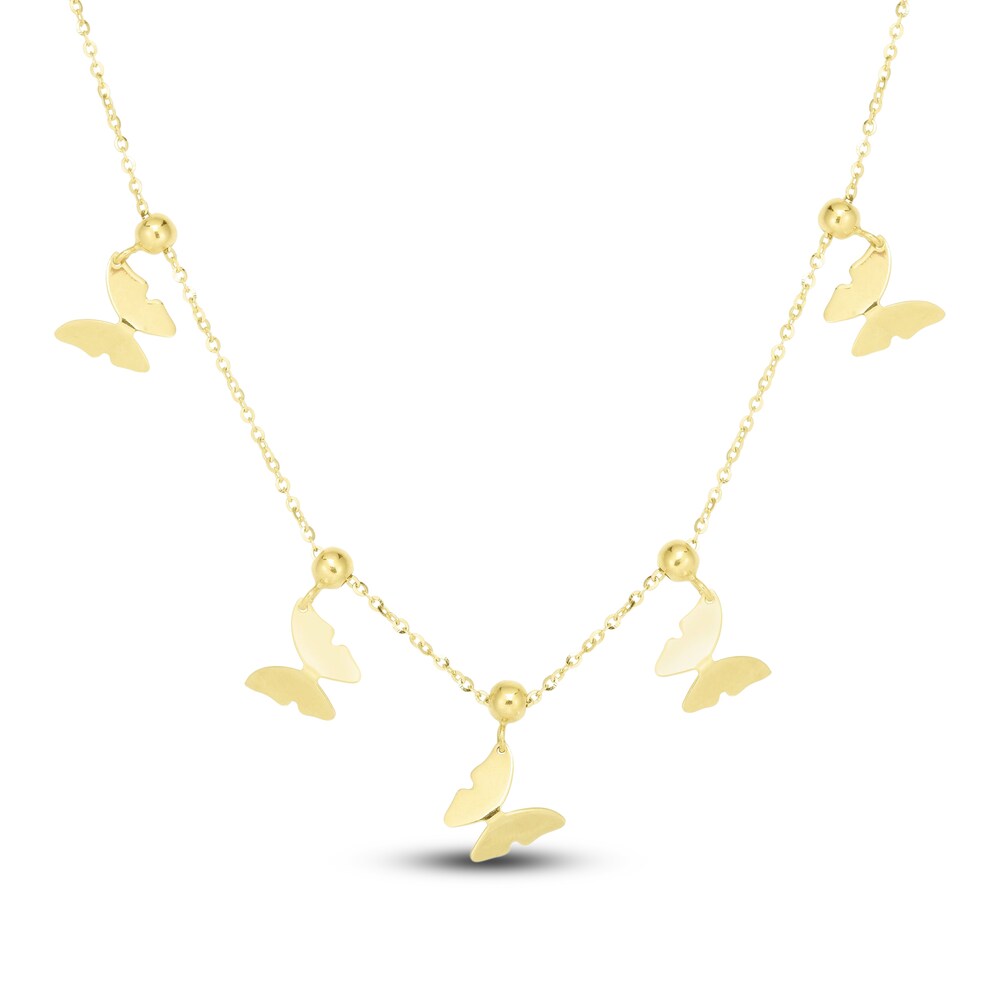 Butterfly Necklace 14K Yellow Gold t4so4RDz