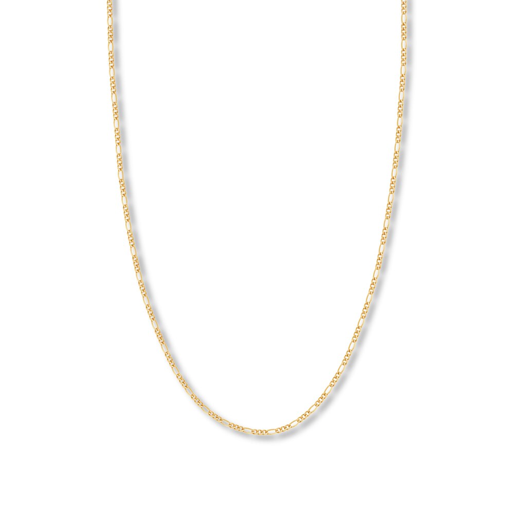 18\" Figaro Chain Necklace 14K Yellow Gold Appx. 2.36mm tIyVJo39