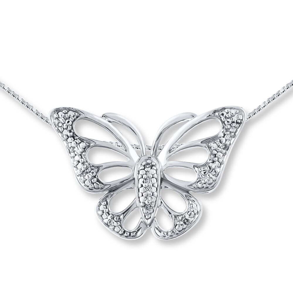 Butterfly Necklace Diamond Accents Sterling Silver tOosYxKG