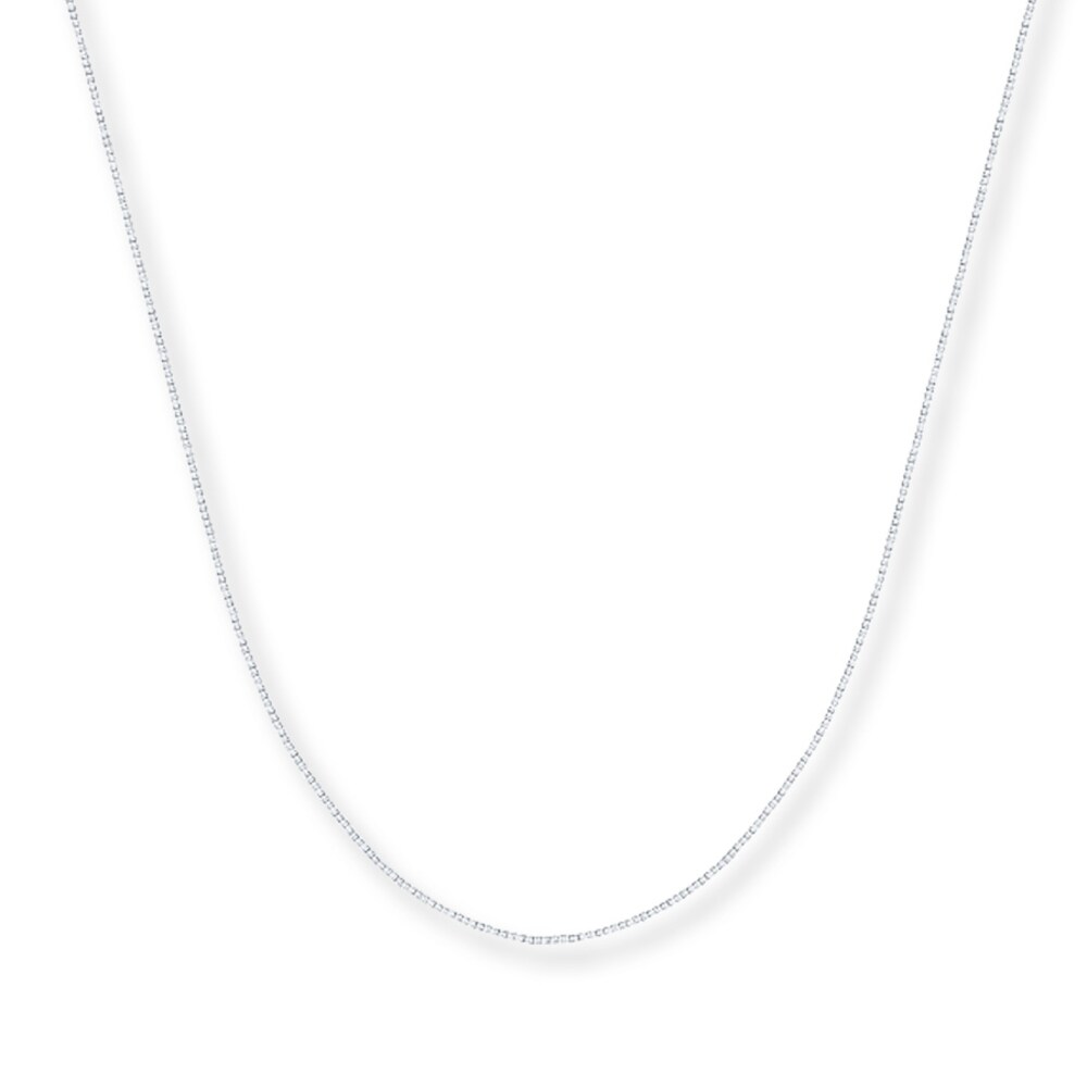 Box Chain 14K White Gold 24" Length tP8iI6OL