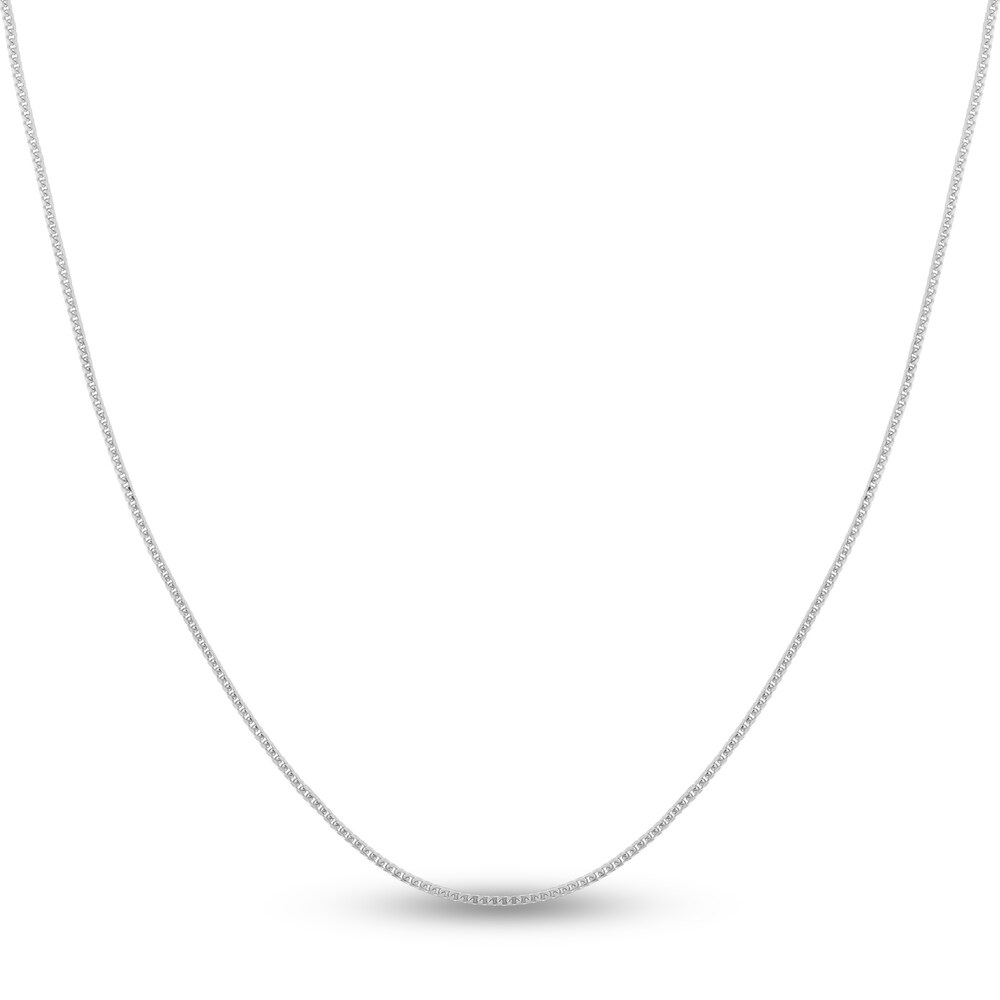 Round Franco Chain Necklace 14K White Gold 20" tYcAVPNG